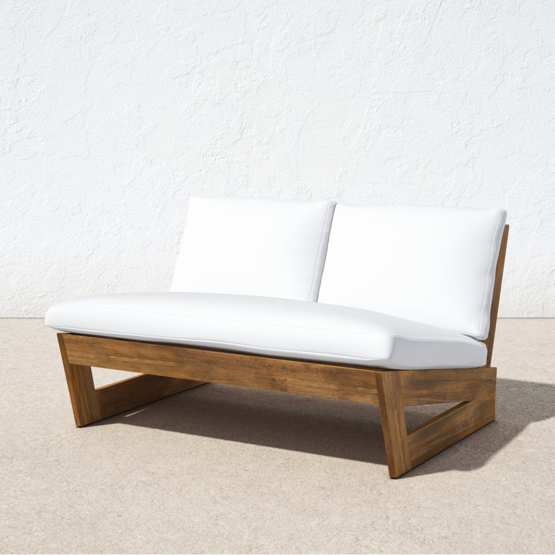 AllModern Louise 43'' Acacia Outdoor Loveseat & Reviews Wayfair